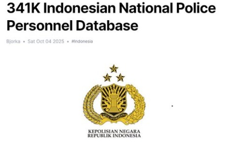 341 Ribu Data Anggota Polri Diretas Pasca Penangkapan Pria Ngaku Bjorka